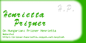 henrietta prizner business card